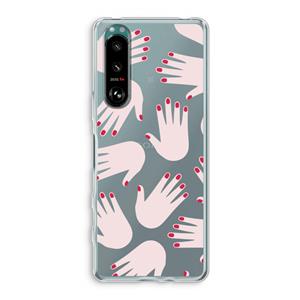 CaseCompany Hands pink: Sony Xperia 5 III Transparant Hoesje