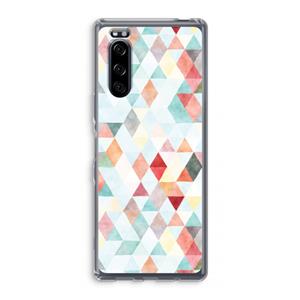 CaseCompany Gekleurde driehoekjes pastel: Sony Xperia 5 Transparant Hoesje