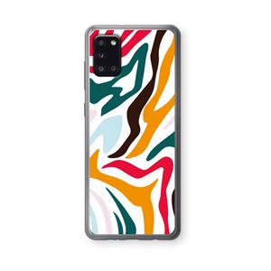 CaseCompany Colored Zebra: Samsung Galaxy A31 Transparant Hoesje