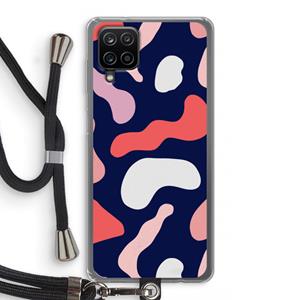 CaseCompany Memphis Shapes Pink: Samsung Galaxy A12 Transparant Hoesje met koord