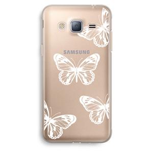 CaseCompany White butterfly: Samsung Galaxy J3 (2016) Transparant Hoesje