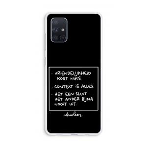CaseCompany Mijn Motto's: Galaxy A71 Transparant Hoesje