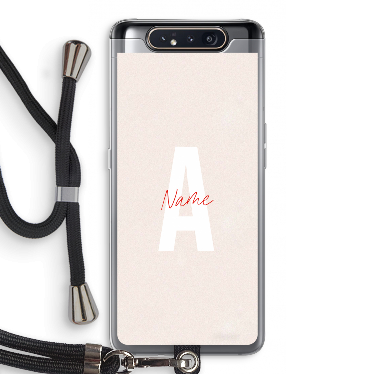 CaseCompany Strawberry Milkshake: Samsung Galaxy A80 Transparant Hoesje met koord