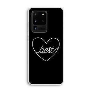 CaseCompany Best heart black: Samsung Galaxy S20 Ultra Transparant Hoesje