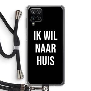 CaseCompany Ik wil naar huis - Zwart: Samsung Galaxy A12 Transparant Hoesje met koord