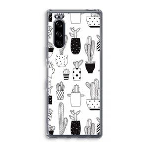 CaseCompany Cactusmotief: Sony Xperia 5 Transparant Hoesje