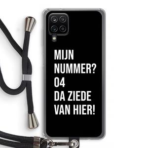 CaseCompany Da ziede van hier - Zwart: Samsung Galaxy A12 Transparant Hoesje met koord