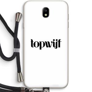 CaseCompany Topwijf Wit: Samsung Galaxy J7 (2017) Transparant Hoesje met koord