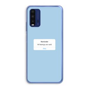 CaseCompany Reminder: Xiaomi Redmi 9T Transparant Hoesje