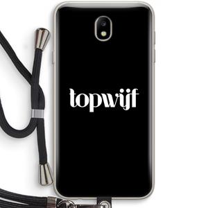 CaseCompany Topwijf Zwart: Samsung Galaxy J7 (2017) Transparant Hoesje met koord