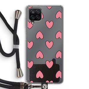 CaseCompany Ondersteboven verliefd: Samsung Galaxy A12 Transparant Hoesje met koord