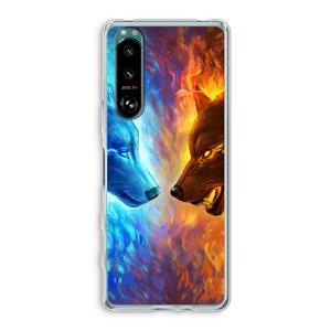 CaseCompany Fire & Ice: Sony Xperia 5 III Transparant Hoesje
