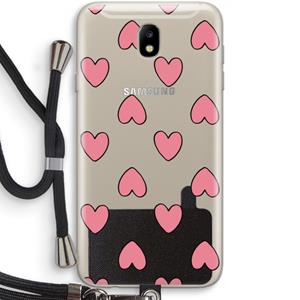 CaseCompany Ondersteboven verliefd: Samsung Galaxy J7 (2017) Transparant Hoesje met koord
