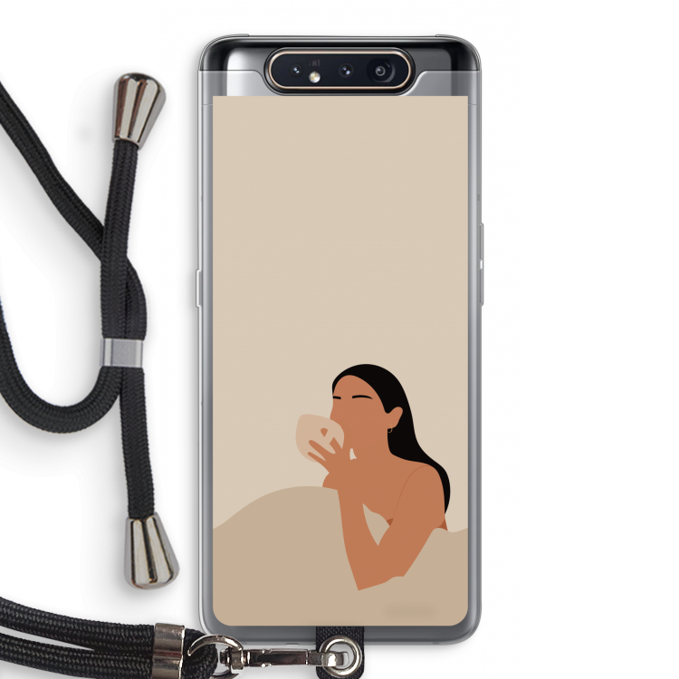 CaseCompany Fresh coffee: Samsung Galaxy A80 Transparant Hoesje met koord