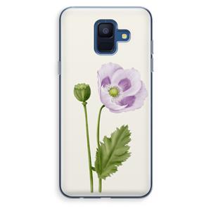 CaseCompany Purple poppy: Samsung Galaxy A6 (2018) Transparant Hoesje