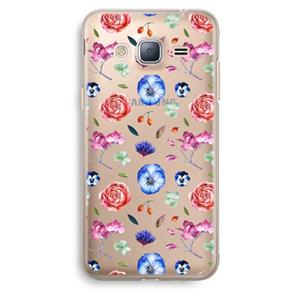 CaseCompany Bloemetjes: Samsung Galaxy J3 (2016) Transparant Hoesje