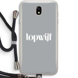 CaseCompany Topwijf Grijs Wit: Samsung Galaxy J7 (2017) Transparant Hoesje met koord