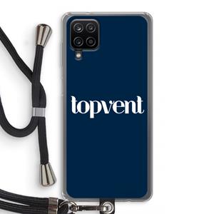 CaseCompany Topvent Navy: Samsung Galaxy A12 Transparant Hoesje met koord