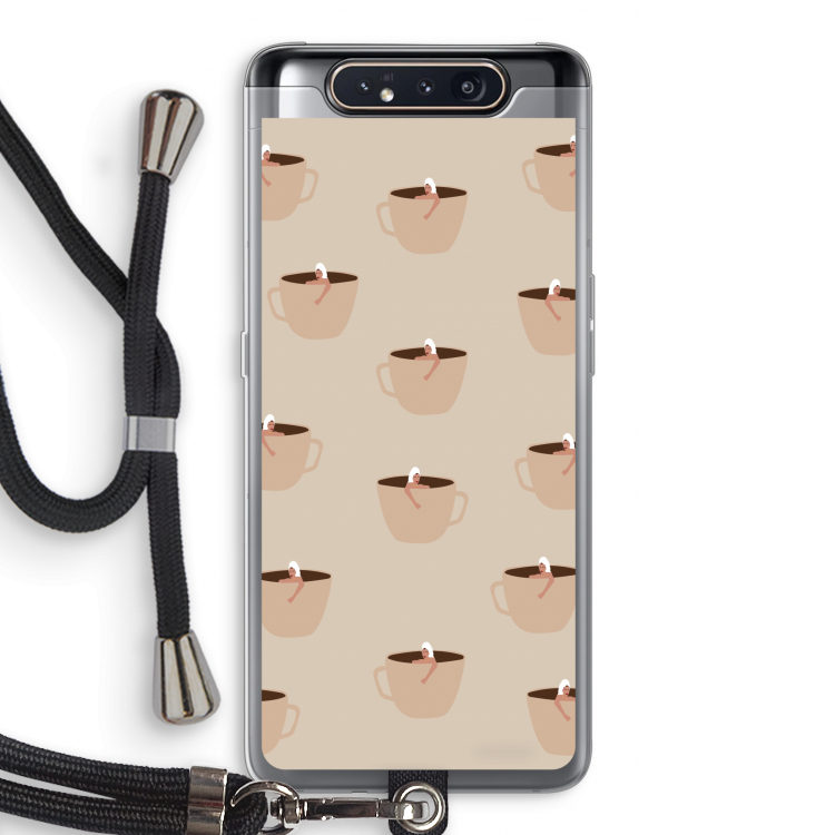 CaseCompany Morning coffee: Samsung Galaxy A80 Transparant Hoesje met koord