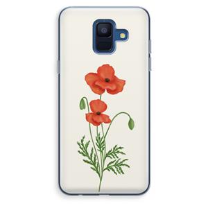 CaseCompany Red poppy: Samsung Galaxy A6 (2018) Transparant Hoesje