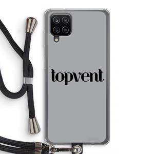 CaseCompany Topvent Grijs Zwart: Samsung Galaxy A12 Transparant Hoesje met koord