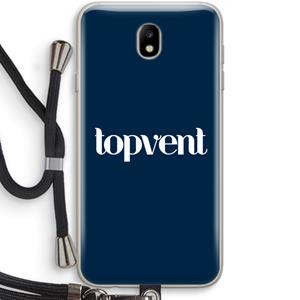 CaseCompany Topvent Navy: Samsung Galaxy J7 (2017) Transparant Hoesje met koord