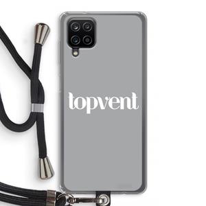CaseCompany Topvent Grijs Wit: Samsung Galaxy A12 Transparant Hoesje met koord