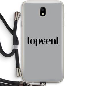CaseCompany Topvent Grijs Zwart: Samsung Galaxy J7 (2017) Transparant Hoesje met koord