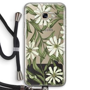 CaseCompany Wit bloemenpatroon: Samsung Galaxy A5 (2017) Transparant Hoesje met koord