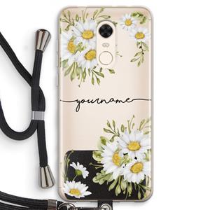 CaseCompany Daisies: Xiaomi Redmi 5 Transparant Hoesje met koord