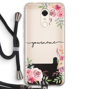 CaseCompany Rozen: Xiaomi Redmi 5 Transparant Hoesje met koord