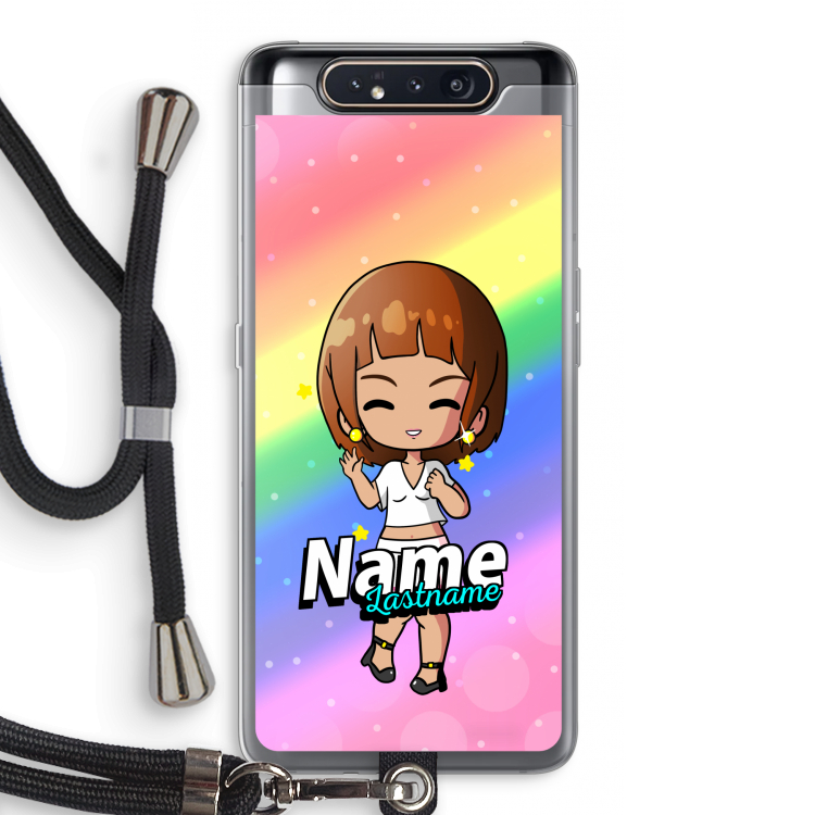 CaseCompany Chibi Maker vrouw: Samsung Galaxy A80 Transparant Hoesje met koord