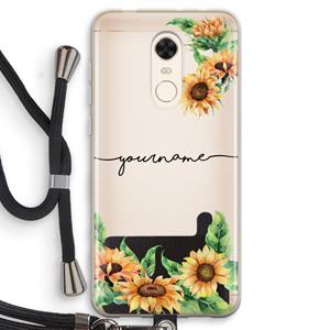 CaseCompany Zonnebloemen: Xiaomi Redmi 5 Transparant Hoesje met koord