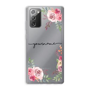 CaseCompany Rozen: Samsung Galaxy Note 20 / Note 20 5G Transparant Hoesje