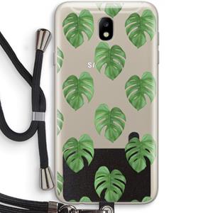 CaseCompany Monstera leaves: Samsung Galaxy J7 (2017) Transparant Hoesje met koord