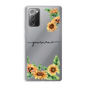 CaseCompany Zonnebloemen: Samsung Galaxy Note 20 / Note 20 5G Transparant Hoesje