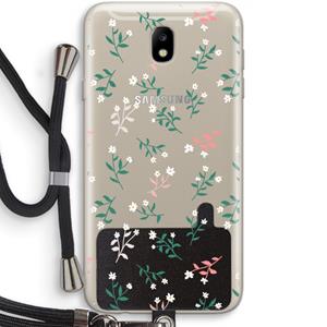 CaseCompany Small white flowers: Samsung Galaxy J7 (2017) Transparant Hoesje met koord