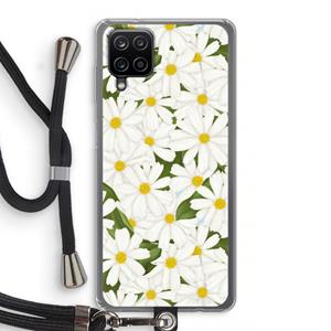 CaseCompany Summer Daisies: Samsung Galaxy A12 Transparant Hoesje met koord