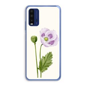 CaseCompany Purple poppy: Xiaomi Redmi 9T Transparant Hoesje