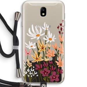 CaseCompany Painted wildflowers: Samsung Galaxy J7 (2017) Transparant Hoesje met koord
