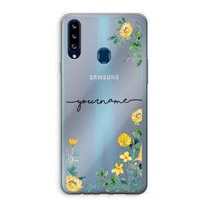 Gele bloemen: Samsung Galaxy A20s Transparant Hoesje