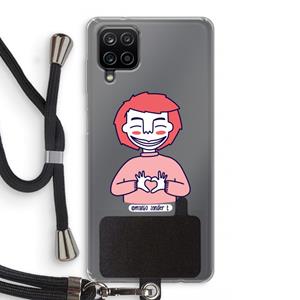 CaseCompany Hartje: Samsung Galaxy A12 Transparant Hoesje met koord