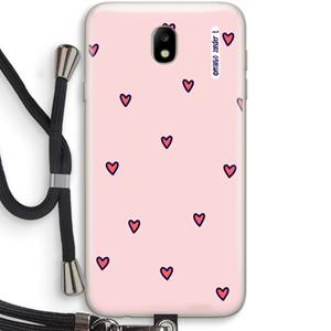 CaseCompany Hartjes: Samsung Galaxy J7 (2017) Transparant Hoesje met koord