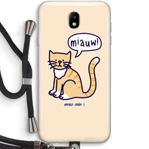 CaseCompany Miauw: Samsung Galaxy J7 (2017) Transparant Hoesje met koord
