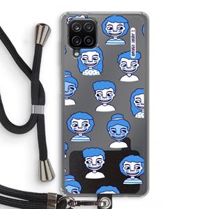 CaseCompany Gezichtjes: Samsung Galaxy A12 Transparant Hoesje met koord