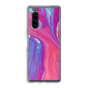 CaseCompany Paarse stroom: Sony Xperia 5 Transparant Hoesje
