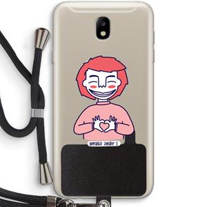 CaseCompany Hartje: Samsung Galaxy J7 (2017) Transparant Hoesje met koord