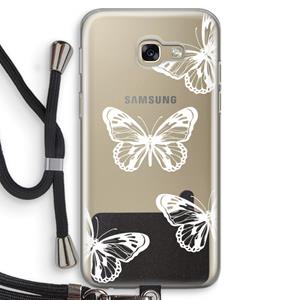 CaseCompany White butterfly: Samsung Galaxy A5 (2017) Transparant Hoesje met koord