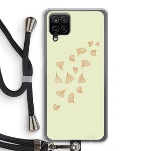 CaseCompany Falling Leaves: Samsung Galaxy A12 Transparant Hoesje met koord