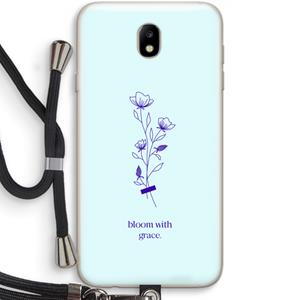 CaseCompany Bloom with grace: Samsung Galaxy J7 (2017) Transparant Hoesje met koord